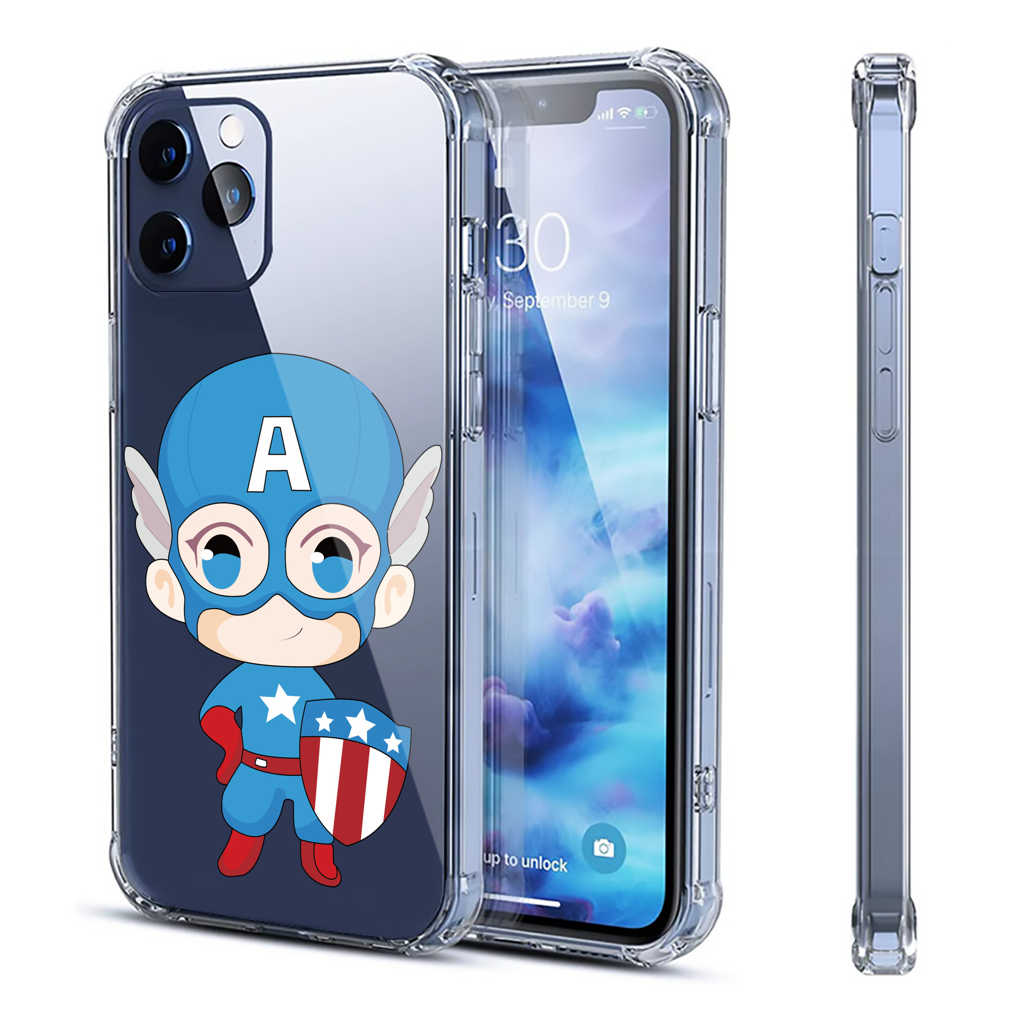 （画像用） アベンジャーズ The Avengers 【iPhone 12シリーズ対応】透明スマホケース（クリアソフトケース）
